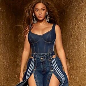 Ivy Park Denim Bodysuit as seen on Beyoncé Knowles